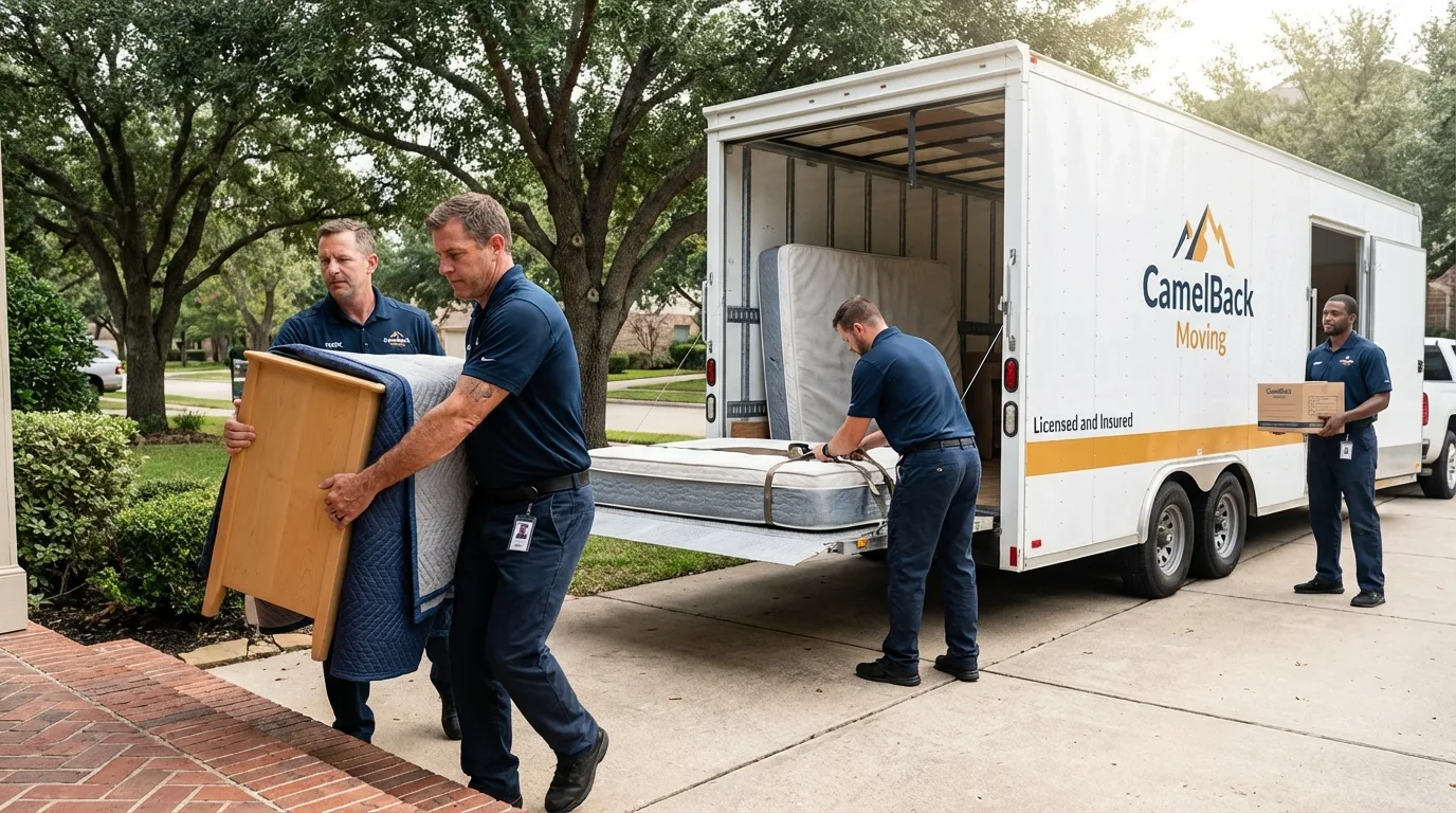 Crew loading residential truck for cross-state move from Edgerton, KS