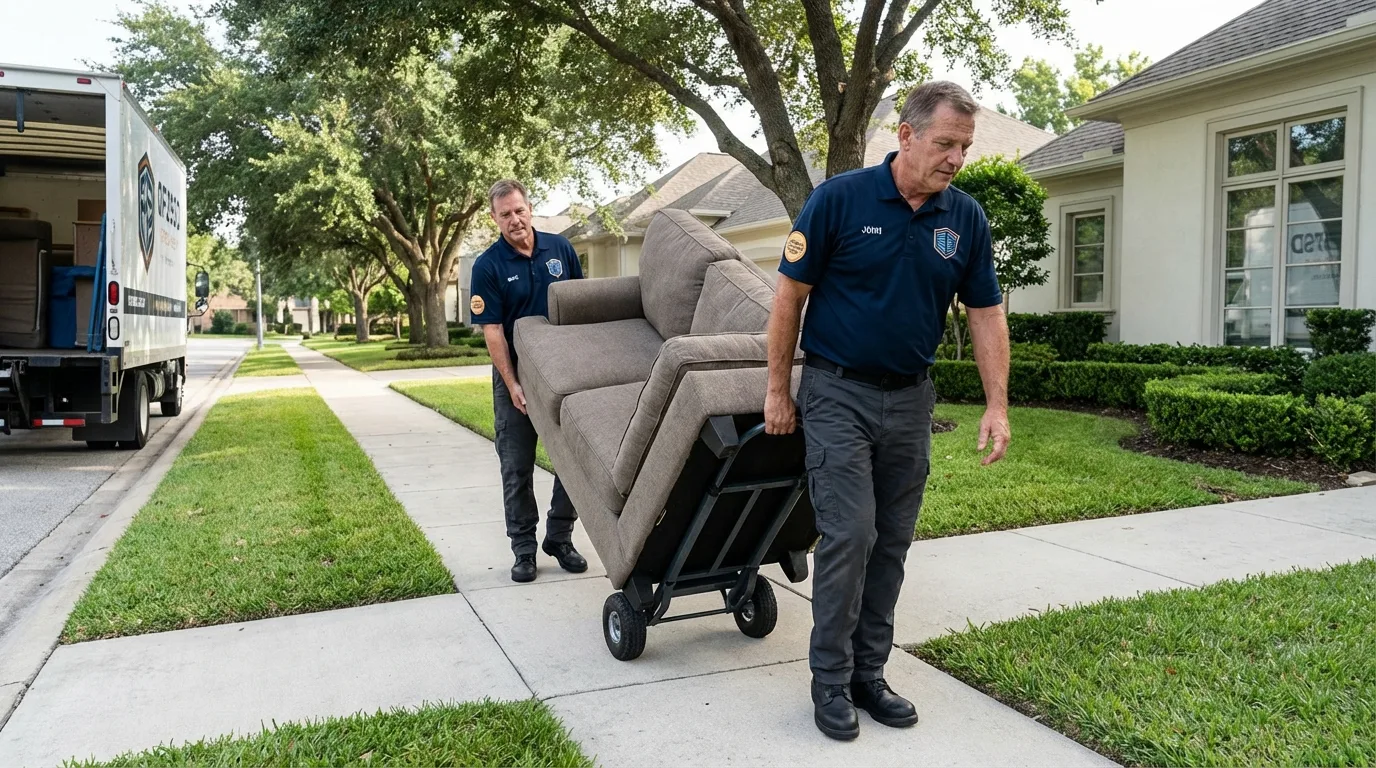 Local residential moving crew loading furniture in Edgerton, KS